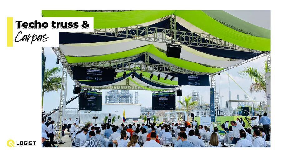 Techo truss y carpas para evento al aire libre